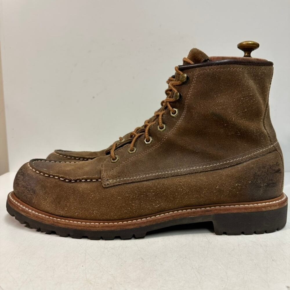VGUC Frye Dakota Mid Lace Brown Suede Moc Toe Work Boots Soft Toe Men's 13 D
